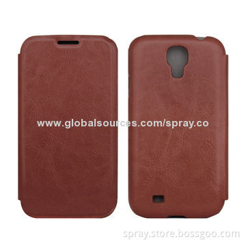 PU Leather Flip Case Cover for Samsung Galaxy S4, PC Holder Inside